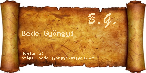 Bede Gyöngyi névjegykártya